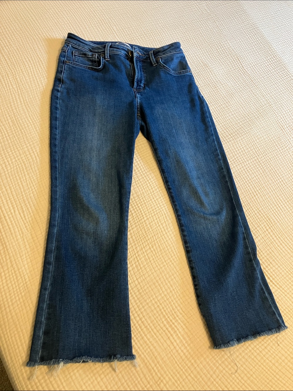 LC Lauren Conrad kick and Flare Jeans with Raw Hem size 6